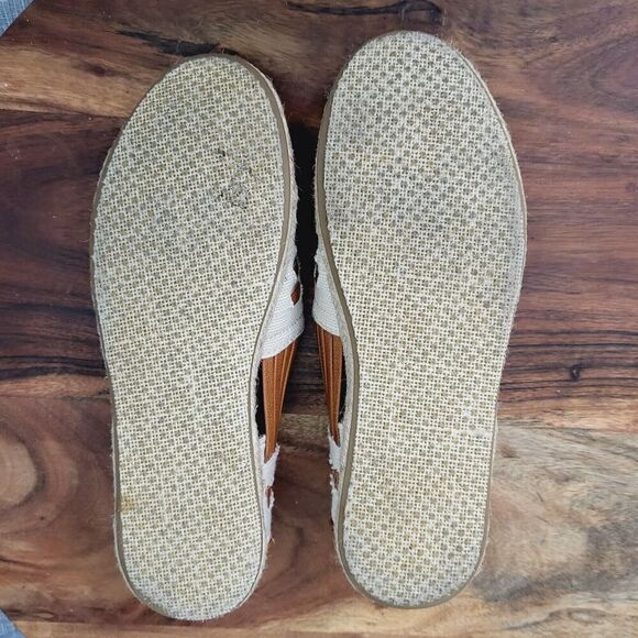TOMS Alpargata Huarache Sandal Natural & Caramel Leather Woven Design Size 6 - Picture 8 of 10